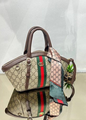 Baskılı Kahverengi Kadın El Çantası - Görsel 2