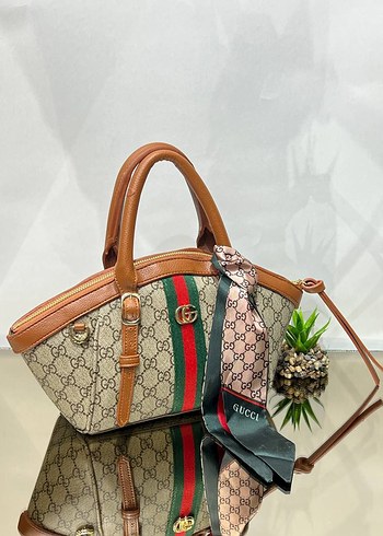 Baskılı Kahverengi Kadın El Çantası - Görsel 11