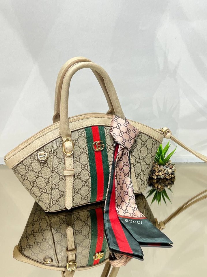 Baskılı Kahverengi Kadın El Çantası - Görsel 3