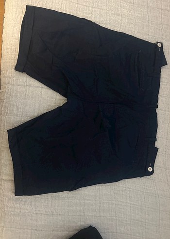 Siyah Erkek Kısa Kot Şort Kemerli - Görsel 2