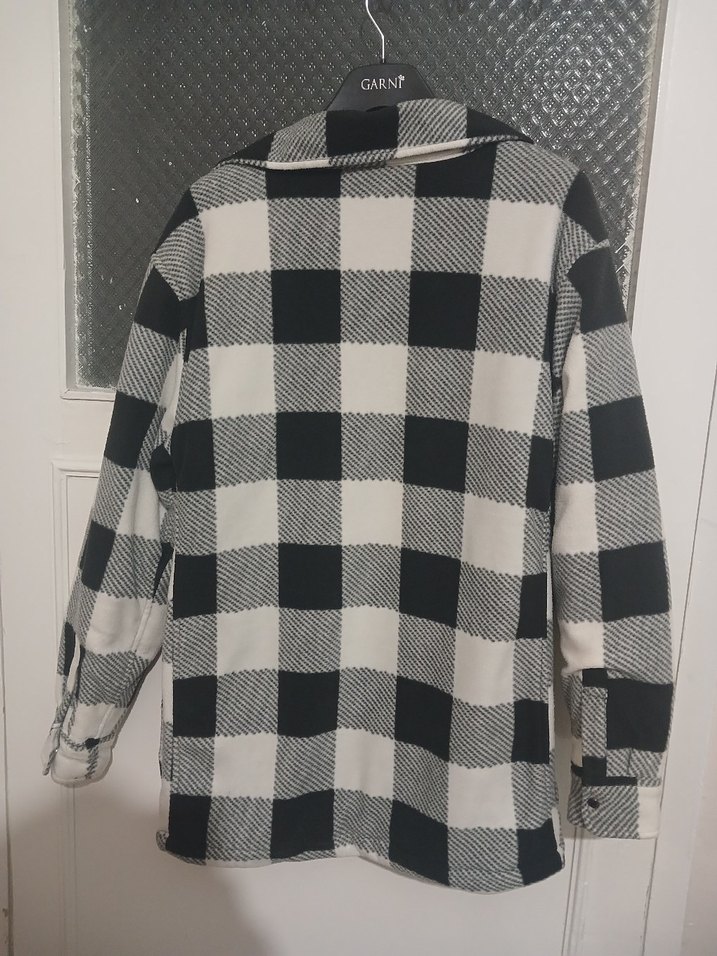 Gri Kareli Düğmeli erkek Gömlek - Görsel 2