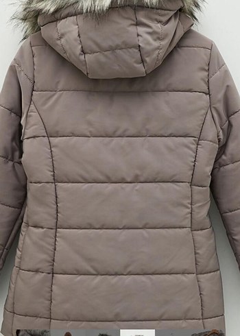 Gri Kürk Detaylı Kadın Kışlık Mont hiç kullanılmadı - Görsel 2