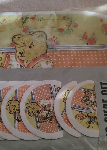 12 parça ayıcıklı amerikan servis supla bardak altlığı sıfır ürn - Görsel 3