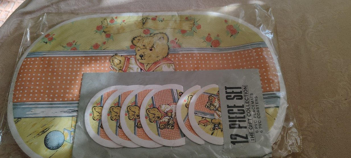 12 parça ayıcıklı amerikan servis supla bardak altlığı sıfır ürn - Görsel 3