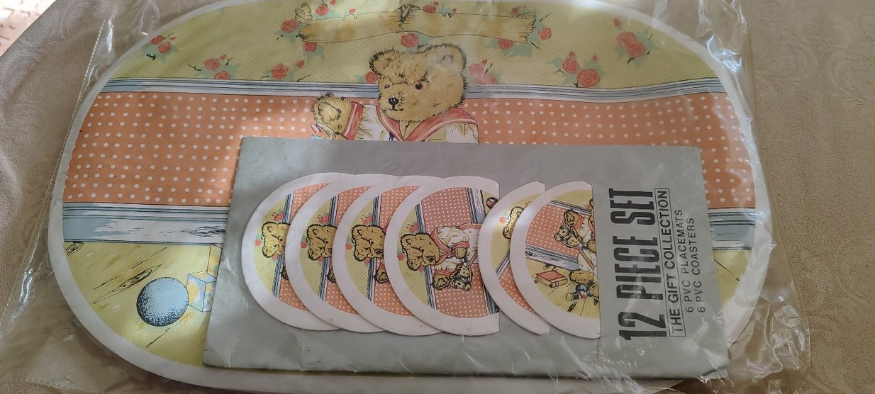 12 parça ayıcıklı amerikan servis supla bardak altlığı sıfır ürn - Görsel 2