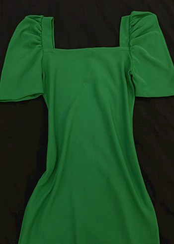 Koyu Yeşil Midi Elbise - Görsel 3