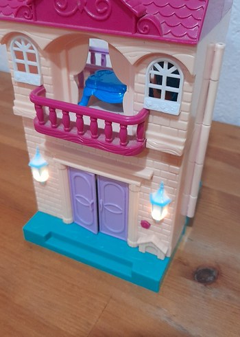 Pastel Pembe Oyuncak Ev Seti pilli ev - Görsel 13