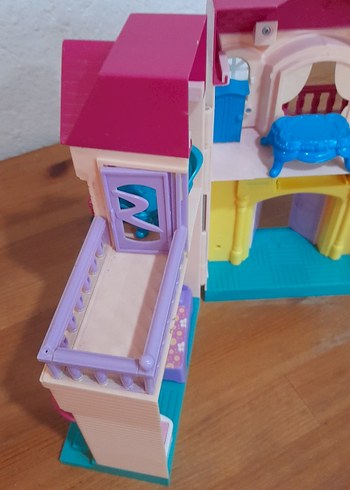 Pastel Pembe Oyuncak Ev Seti pilli ev - Görsel 5