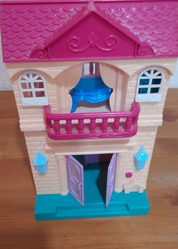 Pastel Pembe Oyuncak Ev Seti pilli ev - Görsel 7