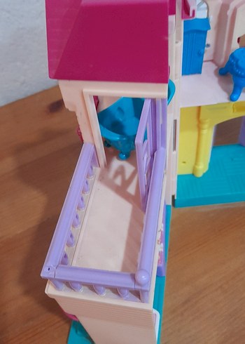 Pastel Pembe Oyuncak Ev Seti pilli ev - Görsel 4