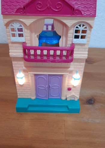 Pastel Pembe Oyuncak Ev Seti pilli ev - Görsel 11