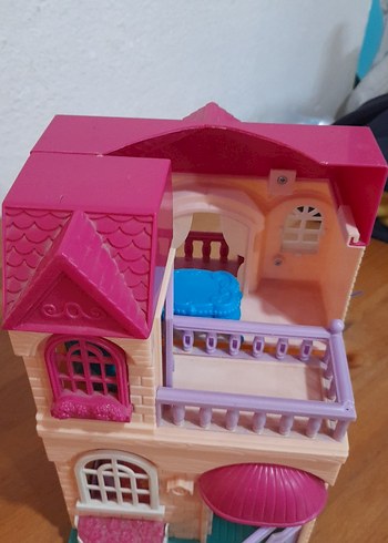 Pastel Pembe Oyuncak Ev Seti pilli ev - Görsel 9