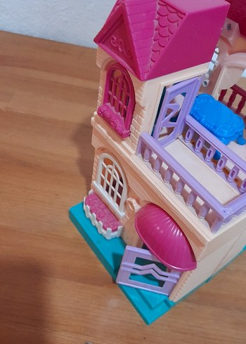 Pastel Pembe Oyuncak Ev Seti pilli ev - Görsel 10