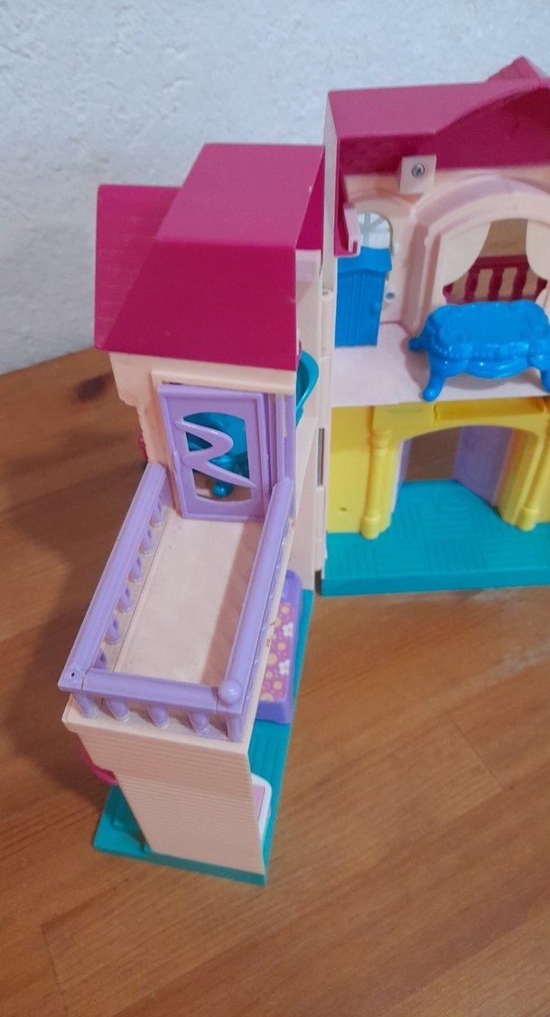 Pastel Pembe Oyuncak Ev Seti pilli ev - Görsel 5