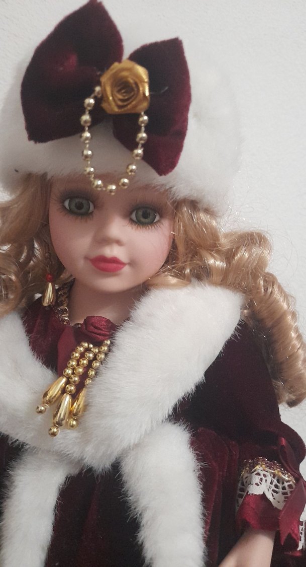 Bordo Kadın Bebek Beyaz Kürk Detaylı - Görsel 2