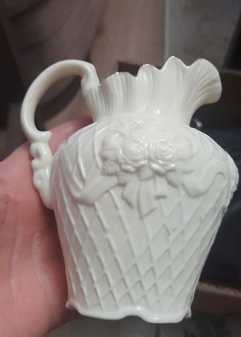 Pastel Beyaz porselen Çiçekli Vazo - Görsel 2