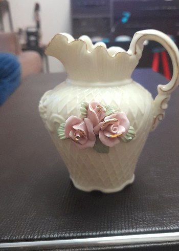 Pastel Beyaz porselen Çiçekli Vazo - Görsel 4