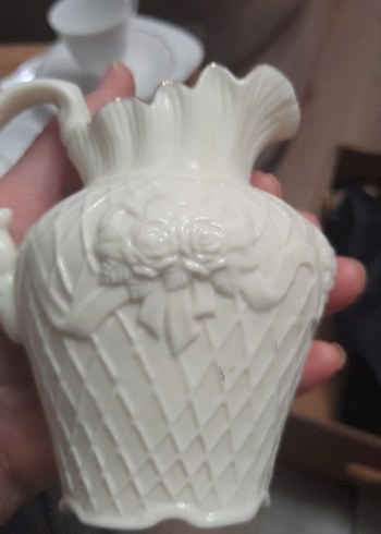 Pastel Beyaz porselen Çiçekli Vazo - Görsel 7