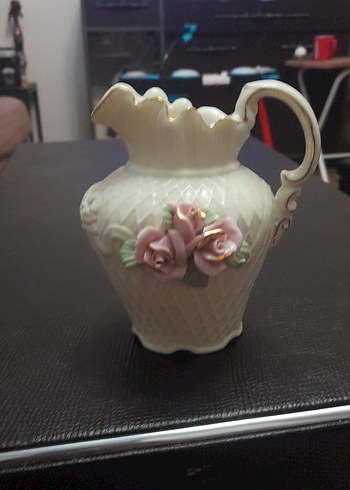 Pastel Beyaz porselen Çiçekli Vazo - Görsel 3