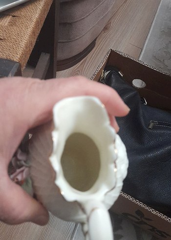 Pastel Beyaz porselen Çiçekli Vazo - Görsel 5