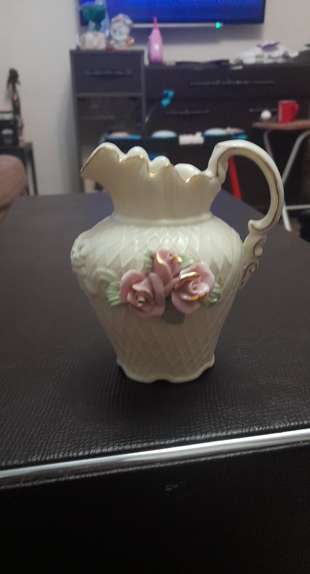 Pastel Beyaz porselen Çiçekli Vazo - Görsel 3