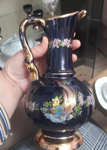 Koyu Mavi Çiçek Desenli Sürahi ve 6 Bardak Seti - Görsel 18