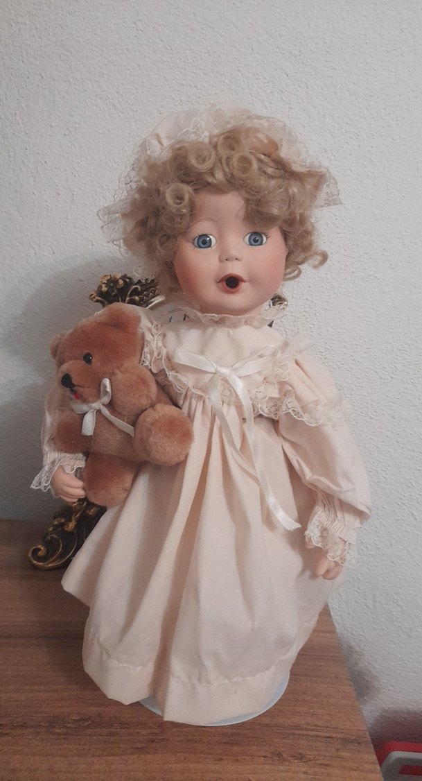 Bej Bebek ve Peluş Ayı Oyuncak Seti - Görsel 2