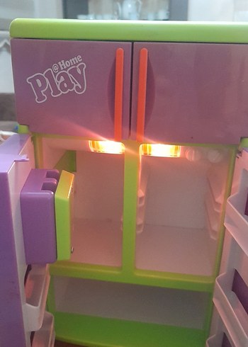 Renkli Mor Oyuncak Buzdolabı pilli - Görsel 2