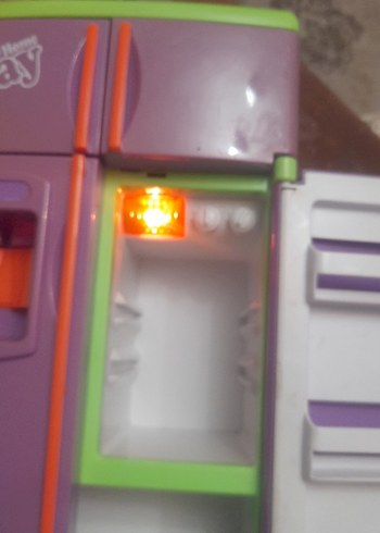 Renkli Mor Oyuncak Buzdolabı pilli - Görsel 13