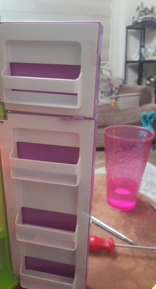 Renkli Mor Oyuncak Buzdolabı pilli - Görsel 5