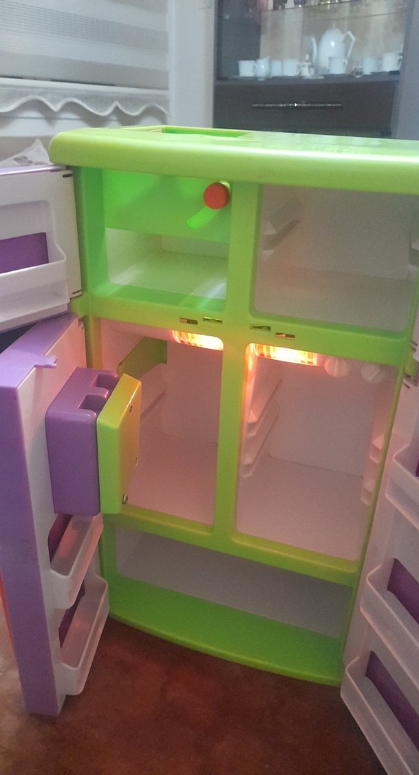 Renkli Mor Oyuncak Buzdolabı pilli - Görsel 3