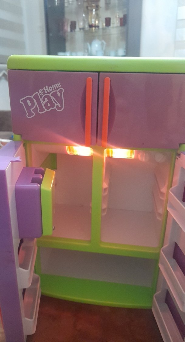 Renkli Mor Oyuncak Buzdolabı pilli - Görsel 2