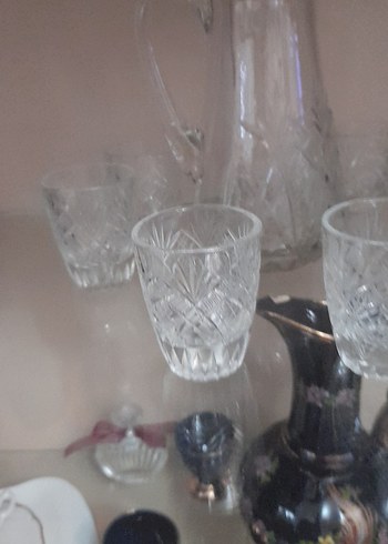 Kristal Desenli Cam Sürahi ve Bardak Seti - Görsel 4