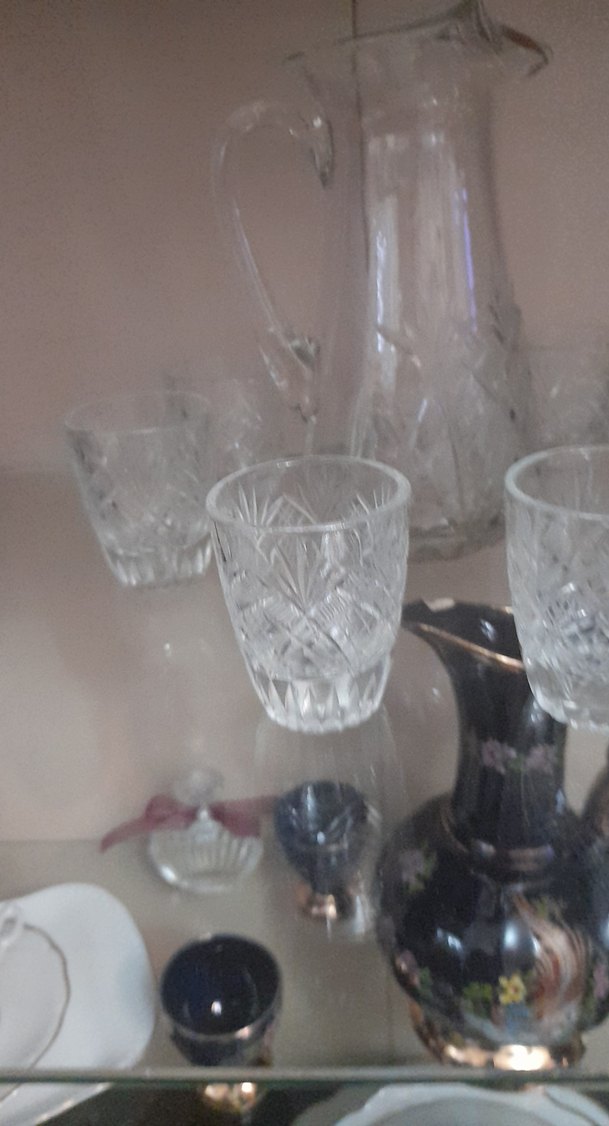 Kristal Desenli Cam Sürahi ve Bardak Seti - Görsel 4