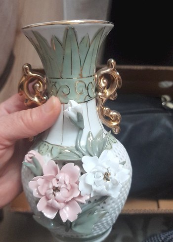 Pastel renkli beyaz çiçekli vazo - Görsel 6