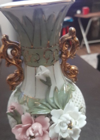 Pastel renkli beyaz çiçekli vazo - Görsel 12