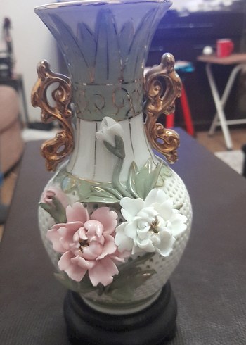 Pastel renkli beyaz çiçekli vazo - Görsel 8