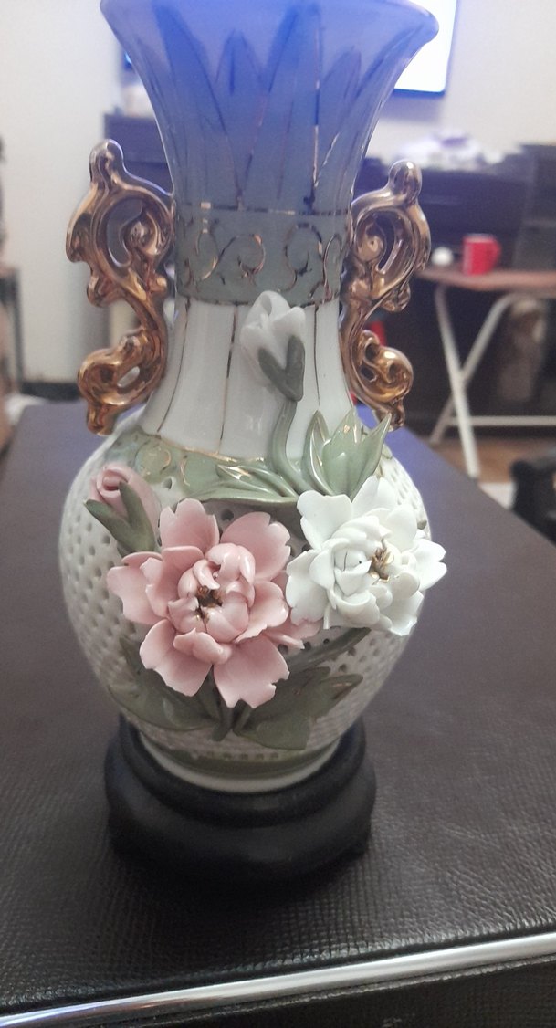 Pastel renkli beyaz çiçekli vazo - Görsel 4