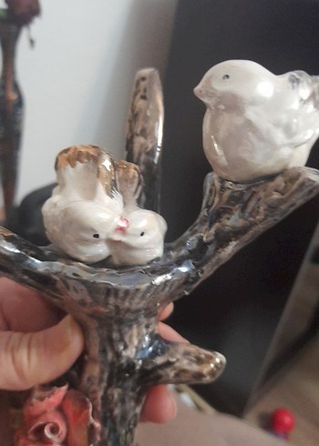Beyaz ve Gri Kuş Figürlü Dekoratif Objeler - Görsel 10