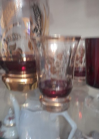 Bordo ve Altın Detaylı Cam Sürahi Seti - Görsel 8