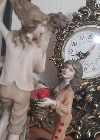 Bej Renkli Figürlü Saat Dekoru - Görsel 8