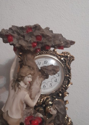 Bej Renkli Figürlü Saat Dekoru - Görsel 2