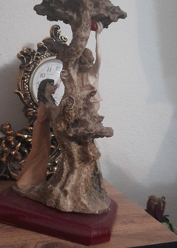 Bej Renkli Figürlü Saat Dekoru - Görsel 5