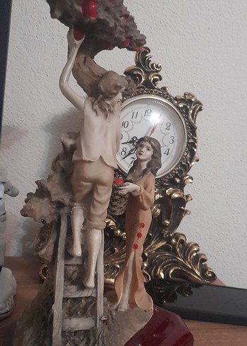 Bej Renkli Figürlü Saat Dekoru - Görsel 7