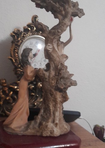 Bej Renkli Figürlü Saat Dekoru - Görsel 6