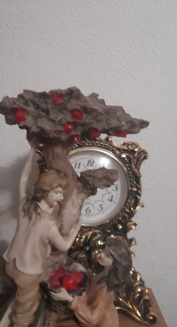 Bej Renkli Figürlü Saat Dekoru - Görsel 2