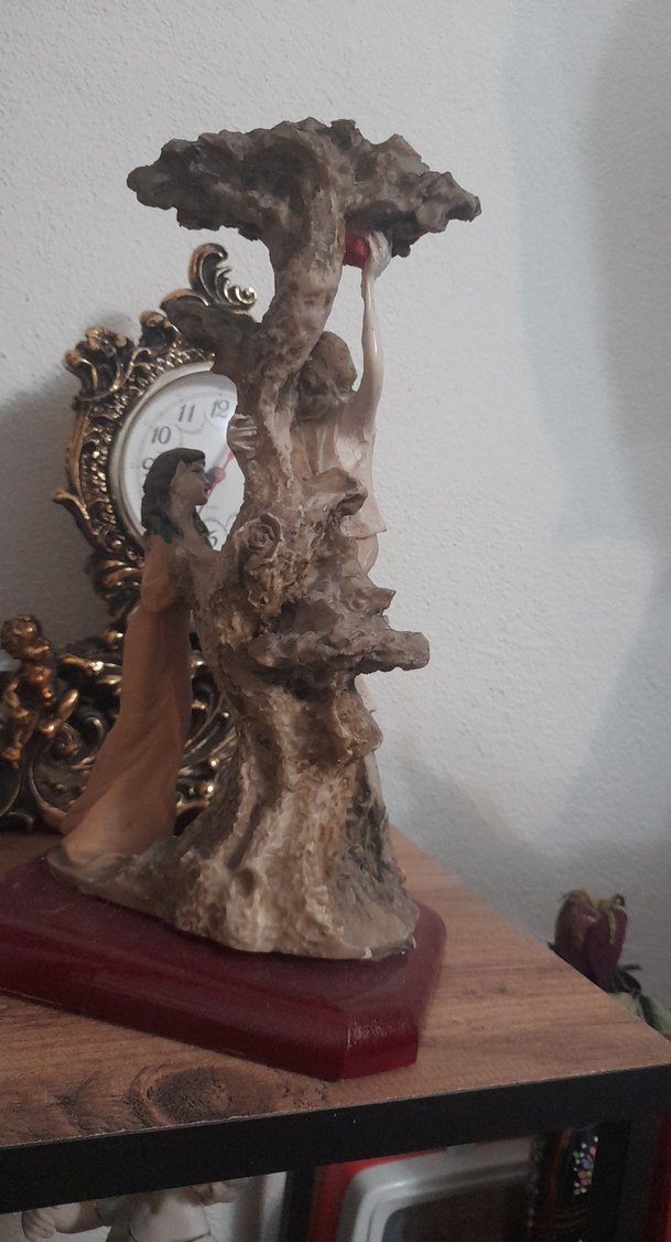 Bej Renkli Figürlü Saat Dekoru - Görsel 5