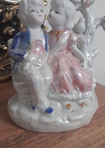 Pastel Renkli Çift Figürlü Porselen Biblo - Görsel 8