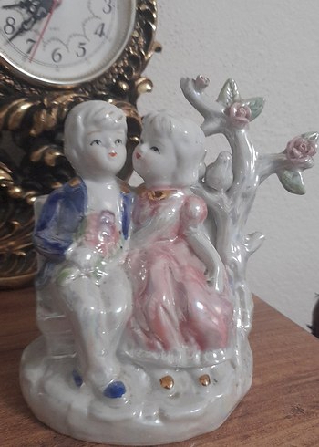 Pastel Renkli Çift Figürlü Porselen Biblo - Görsel 6