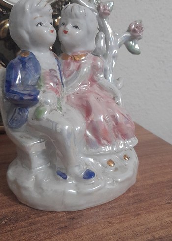 Pastel Renkli Çift Figürlü Porselen Biblo - Görsel 14